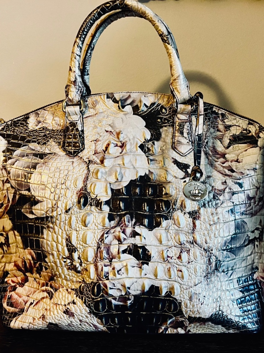 Brahmin Eden Large Duxbury Satchel with Shoulder Strap & Dust Bag